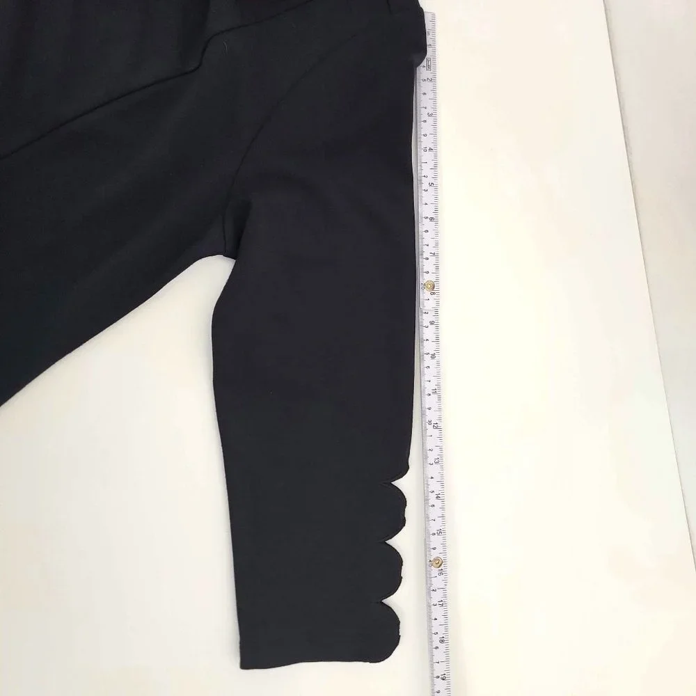 Soft Surroundings Black Eyelet Diamond Long Sleeve Sheath Dress Size Small - Picture 10 of 11